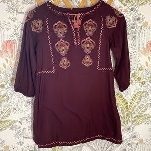 Peek Boho Embroidered Tunic Dress